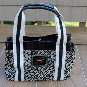 Tommy Hilfiger Logo Print Black Shoulder Bag Purse